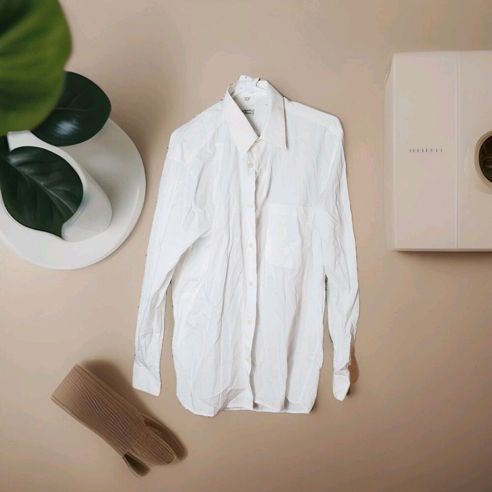 "MONDO di Marco" WHITE LONG SLEEVE SHIRT SIZE 15.5-39 (34-35) (ITALY)